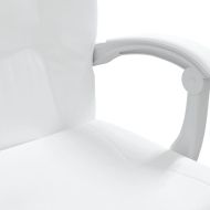 Наклоняем офис стол, бял, изкуствена кожа