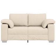 Диван Бежово 160 x 77 x 82 см Ленена смесена тъкан