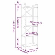 Рафт за книги Димян дъб 56 x 34 x 171 см Инженерно дърво