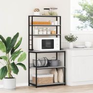 Кухненски рафт Сив Сонома 80 x 40 x 168 см Инженерно дърво