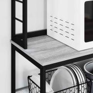 Кухненски рафт Сив Сонома 100 x 40 x 168 см Инженерно дърво