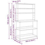 Кухненски рафт Дъб 100 x 40 x 168 см Инженерно дърво