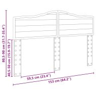 Облегалка за глава с таблото Бяло 150 cm Инженерно дърво