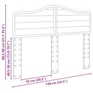 Облегалка за глава с таблото Сив Сонома 135 cm Инженерно дърво