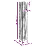 Габиони повдигнати лехи, 3 бр, 30x30x200 см, желязо