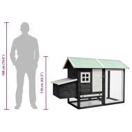 Клетка за пилета, сива, 170x81x110 см, чам и ела масив