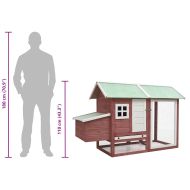 Клетка за пилета, мока, 170x81x110 см, чам и ела масив