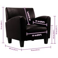 Кресло, тъмнокафяво, изкуствена кожа