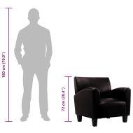 Кресло, тъмнокафяво, изкуствена кожа