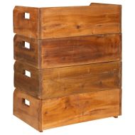 Стойки за вино, 4 бр, 16 бутилки, махагоново дърво масив