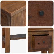 Конзолна маса, смесено рециклирано дърво, 80x35x80 см