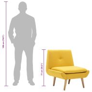 Тапициран стол, жълт, текстил