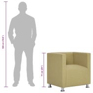 Фотьойл с кубична форма, зелен, текстил