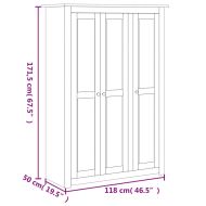 Гардероб с 3 врати, 118x50x171,5 см, бор, Panama Range