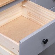 Сайдборд, сив, 135x40x80 см, бор масив, стил Панама