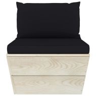 Градински лаундж комплект от палети 7 части с възглавници смърч