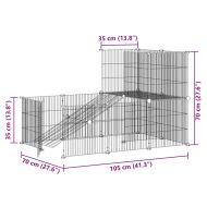 Клетка за животни с врата, 20 панела, черна, 35x35 см, стомана