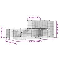 Клетка за животни с врата, 36 панела, черна, 35x35 см, стомана