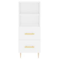 Висок шкаф, бял, 34,5x34x180 см, инженерно дърво