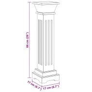 Класическа стойка за цветя квадрат светло дърво 17x17x66 см МДФ
