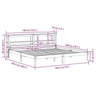 Рамка за легло с табла, восъчнокафяв, 180x200 см, масивно дърво
