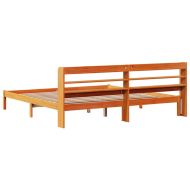 Рамка за легло с табла, восъчнокафяв, 180x200 см, масивно дърво