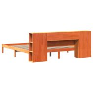 Легло с етажерка за книги, без матрак, 180x200 см, бор масив