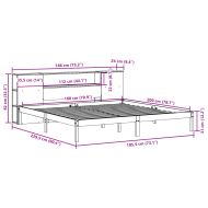 Легло с етажерка за книги, без матрак, 180x200 см, бор масив