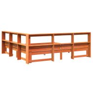 Легло с етажерка за книги, без матрак, 180x200 см, бор масив