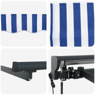 Сгъваем навес Син и бял 300 x 250 cm текстил