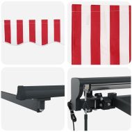 Сгъваем навес Червена и бяла ивица 300x250 см текстил