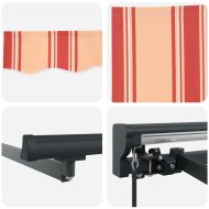 Сгъваем навес Жълт и оранжев 450x300 см текстил