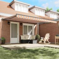 Сгъваем навес Многоцветна ивица 450x300 см текстил