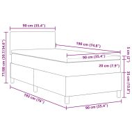 Легло с пружинирана основа Светлосив и бял 90 x 190 cm