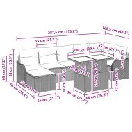 Градински Софа Комплект с възглавница 8 pcs Кафяво Полиратан