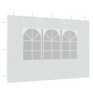 Странични стени за парти шатра, 2 бр, с прозорци, PE, бели