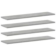 Рафтове за етажерка, 4 бр, бетонно сиви, 80x20x1,5 см