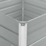 Повдигната леха, 100 x 100 x 77 см, поцинкована стомана, сива