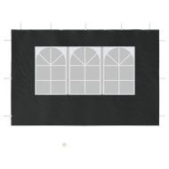 Странични стени за парти шатра, 2 бр, с прозорци, PE, антрацит