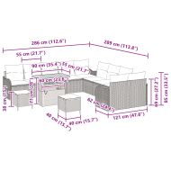 Градински Софа Комплект 13 pcs Сив полиратан