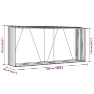 Навес за дърва, поцинкована стомана, 330x84x152 см, антрацит