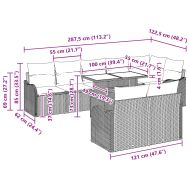 Градински Софа Комплект 9 pcs Светлосиво Полипропилен Ратан