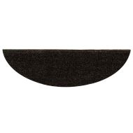 Постелки за стълби, самозалепващи се, 5 бр., 56x17x3 см, тъмнокафяви, полукръгли