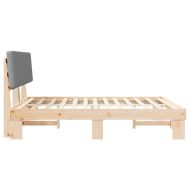 Леглова рамка с тапицирана гръбна част Светлосиво 180 x 200 cm