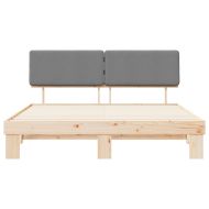 Леглова рамка с тапицирана гръбна част Светлосиво 180 x 200 cm