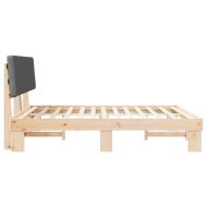 Леглова рамка с тапицирана гръбна част Тъмен сив 180 x 200 cm