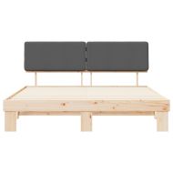 Леглова рамка с тапицирана гръбна част Тъмен сив 180 x 200 cm