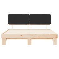 Леглова рамка с тапицирана гръбна част Черно 180 x 200 cm