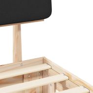 Леглова рамка с тапицирана гръбна част Черно 180 x 200 cm