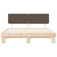 Леглова рамка с тапицирана гръбна част Таупе 180 x 200 cm